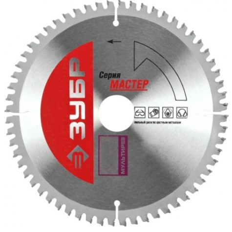 Пильный диск по алюминию ЗУБР Универсальный рез 190x30/20мм 60т [36916-190-30-60_z01]