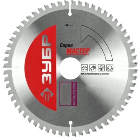 Пильный диск по алюминию ЗУБР Универсальный рез 200x30мм 60т [36916-200-30-60_z01]