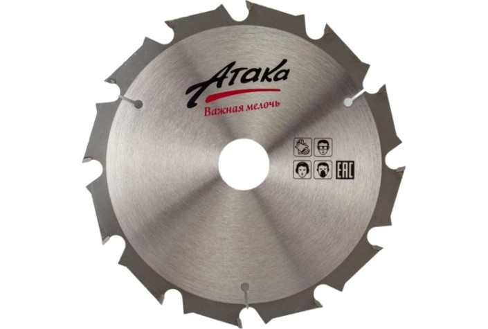 Пильный диск по дереву АТАКА 190*12T*30 б/рез профи [7088900]