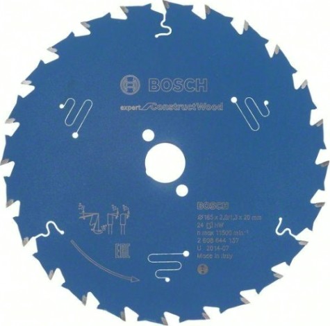 Пильный диск по дереву BOSCH 165х24х20 мм Expert for Construct Wood [2608644137]