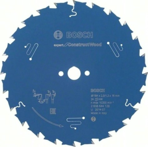 Пильный диск по дереву BOSCH 184х24х16 мм Expert for Construct Wood [2608644138]