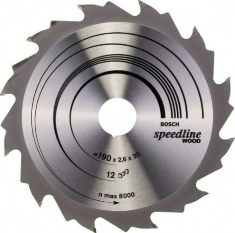 Пильный диск по дереву BOSCH 190х12х30 SPEEDLINE WOOD [2608640800]