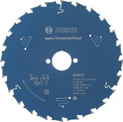 Пильный диск по дереву BOSCH 190х24х30 мм Expert for Construct Wood [2608644139]