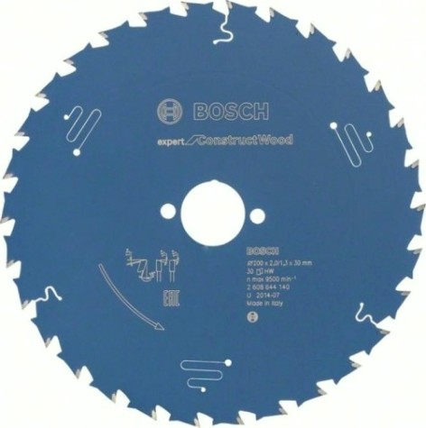 Пильный диск по дереву BOSCH 200х30х30 мм Expert for Construct Wood [2608644140]