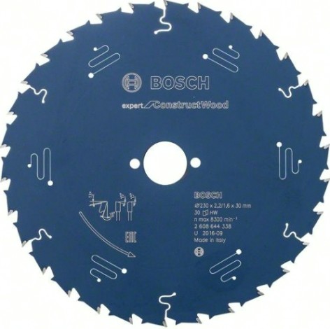 Пильный диск по дереву BOSCH 230х30х30 мм Expert for Construct Wood [2608644338]