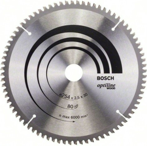Пильный диск по дереву BOSCH 254х80х30 OPTILINE WOOD [2608640437]