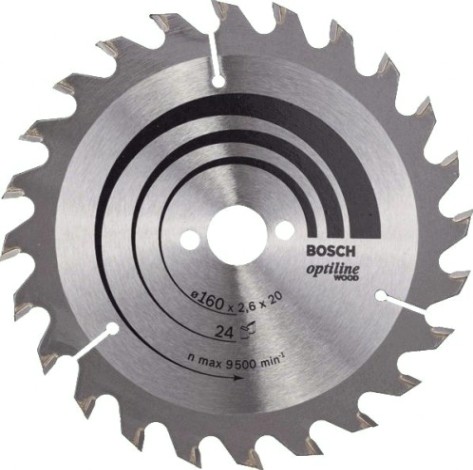 Пильный диск по дереву BOSCH Standard 160Х20 24 OPTILINE WOOD [2608640596]