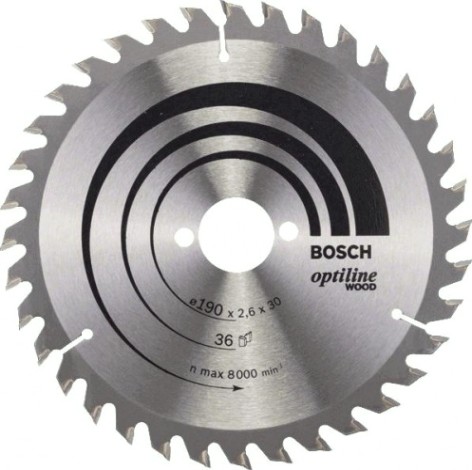 Пильный диск по дереву BOSCH Standard 190Х30 36 OPTILINE WOOD [2608640616]