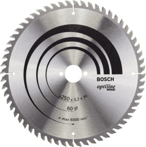 Пильный диск по дереву BOSCH Standard 250Х30 60 OPTILINE WOOD [2608640729]