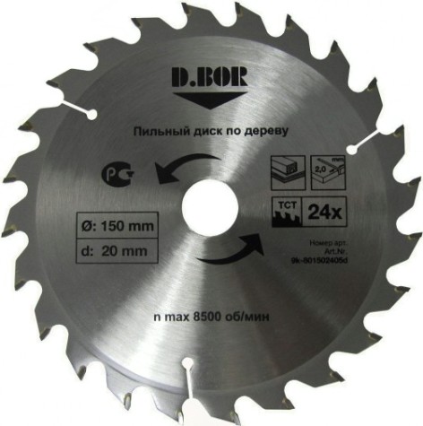Пильный диск по дереву D.BOR 190х24тх30/25,4 [D-9K-801902405D]