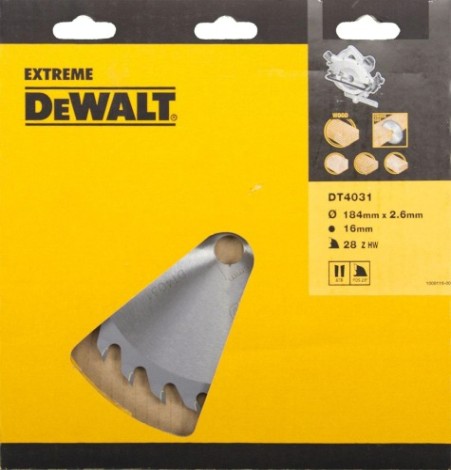 Пильный диск по дереву DeWALT 184х28тх16 мм. Extreme DT4031-QZ [DT4031-QZ]