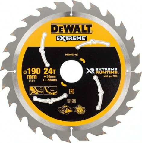 Пильный диск по дереву DeWALT 190х24тх30 мм FLEX VOLT DT99562-QZ [DT99562-QZ]