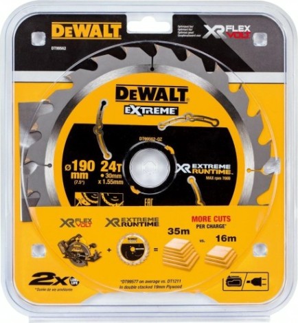 Пильный диск по дереву DeWALT 190х24тх30 мм FLEX VOLT DT99562-QZ [DT99562-QZ]