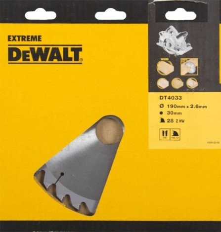Пильный диск по дереву DeWALT 190х28тх30 мм. Extreme DT4033-QZ [DT4033-QZ]