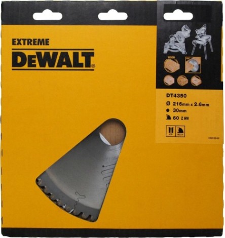 Пильный диск по дереву DeWALT 216х60тх30 мм EXTREME DT4350-QZ [DT4350-QZ]