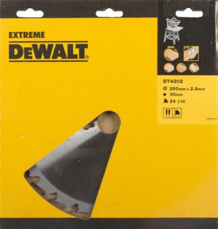 Пильный диск по дереву DeWALT 250х24тх30 мм. Extreme DT4202-QZ [DT4202-QZ]