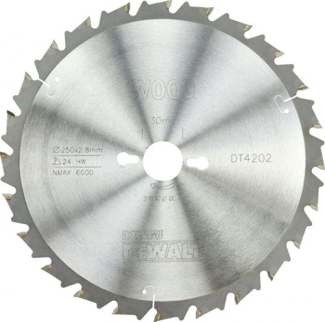 Пильный диск по дереву DeWALT 250х24тх30 мм. Extreme DT4202-QZ [DT4202-QZ]
