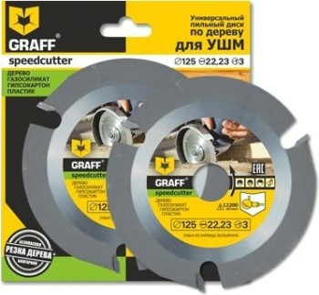 Пильный диск по дереву для УШМ GRAFF 125хт3х22 мм Speedcutter