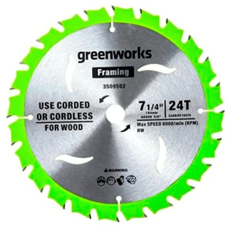 Пильный диск по дереву GREENWORKS 184x20 мм, 24T [2943407]