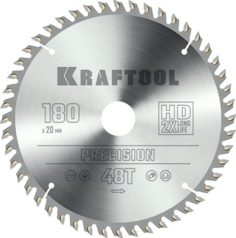 Пильный диск по дереву KRAFTOOL 36952-180-20 PRECISSION 180х20мм 48T
