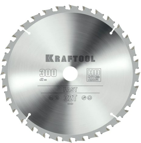 Пильный диск по дереву KRAFTOOL Fast 300х32мм 32т [36950-300-32]