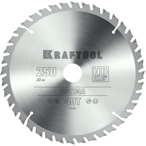Пильный диск по дереву KRAFTOOL Optima 250х32мм 40T [36951-250-32]