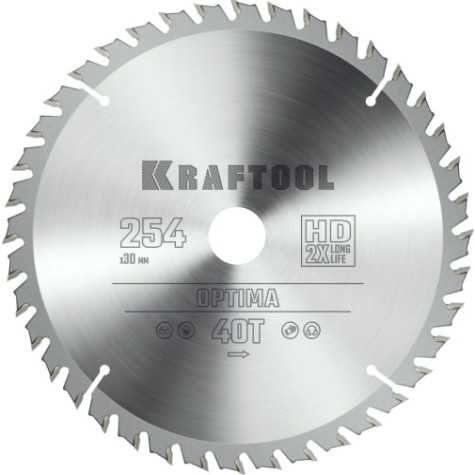 Пильный диск по дереву KRAFTOOL Optima 254х30мм 40т [36951-254-30]