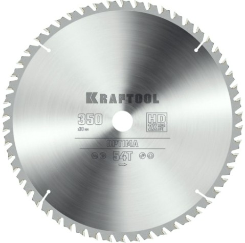 Пильный диск по дереву KRAFTOOL Optima 350х30мм 54т [36951-350-30]