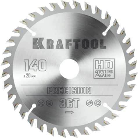 Пильный диск по дереву KRAFTOOL PRECISION 140х20мм 36T [36952-140-20]