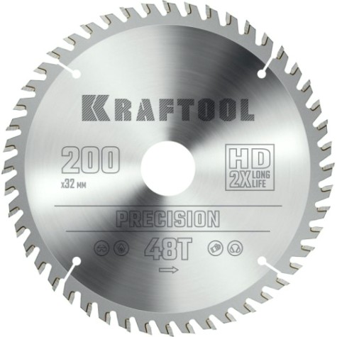 Пильный диск по дереву KRAFTOOL PRECISION 200х32мм 48T [36952-200-32]