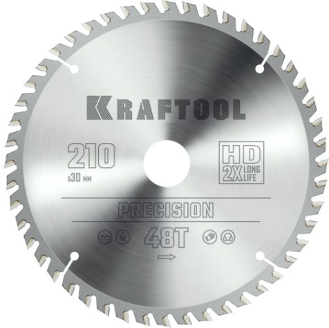 Пильный диск по дереву KRAFTOOL PRECISION 210х30мм 48T [36952-210-30]