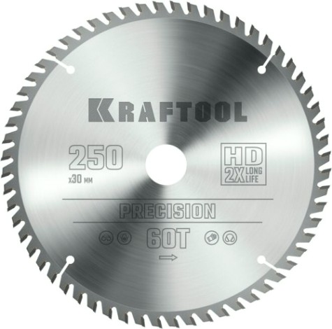 Пильный диск по дереву KRAFTOOL PRECISION 250х30мм 60т [36952-250-30]