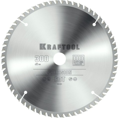 Пильный диск по дереву KRAFTOOL PRECISION 300х32мм 60т [36952-300-32]