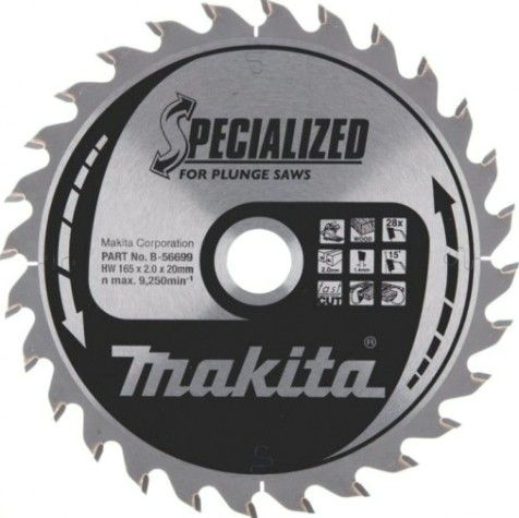 Пильный диск по дереву MAKITA 165x20x1.4x28 (для dsp600) [B-56699]