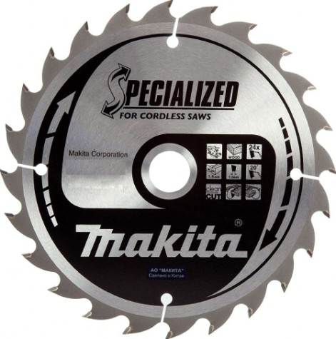 Пильный диск по дереву MAKITA 165x20x1x24T (для аккум. инстр.) [B-31158]