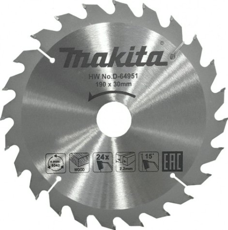Пильный диск по дереву MAKITA 190x30x1.4x24T [D-64951]