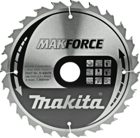 Пильный диск по дереву MAKITA 210x30x1.6x24T для makforce [B-43670]