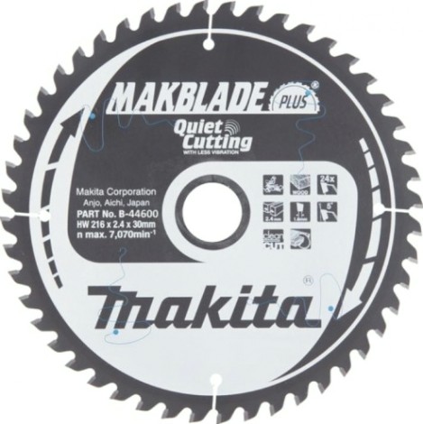 Пильный диск по дереву MAKITA 216x30x1.6x24T для makblade plus [B-44600]