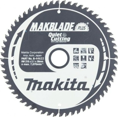 Пильный диск по дереву MAKITA 216x30x1.6x60T для makblade plus [B-44622]