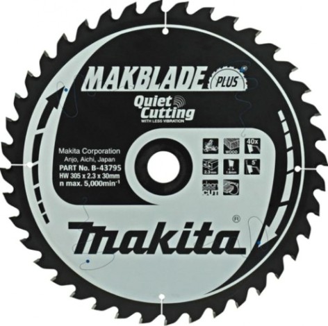 Пильный диск по дереву MAKITA 305x30x1.8x40T для makblade plus [B-43795]