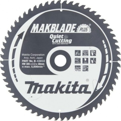 Пильный диск по дереву MAKITA 305x30x1.8x80T для makblade plus [B-43810]