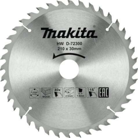 Пильный диск по дереву MAKITA D-72300 210х30х40t
