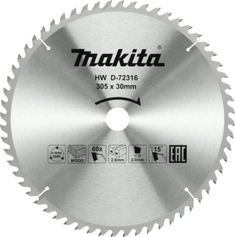 Пильный диск по дереву MAKITA D-72316 305х30х60t