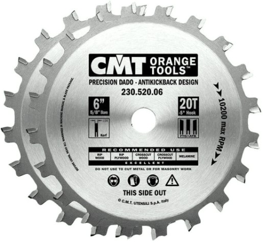 Пильный диск по дереву СМТ 150X15,87X6,35-22,23/2,5-5°FTG+ATBZ=20 [230.520.06]