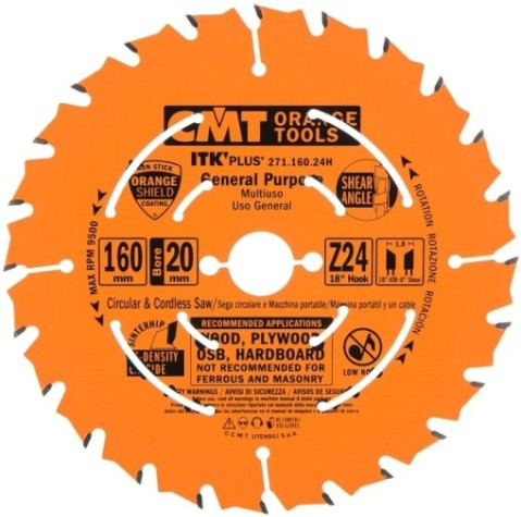 Пильный диск по дереву СМТ 160X20(+16)X1,7/1,118°10°ATB+8°SHEARZ=24 [271.160.24H]