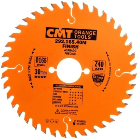 Пильный диск по дереву СМТ 165X30X2,6/1,610°15°ATBZ=40 [292.165.40M]