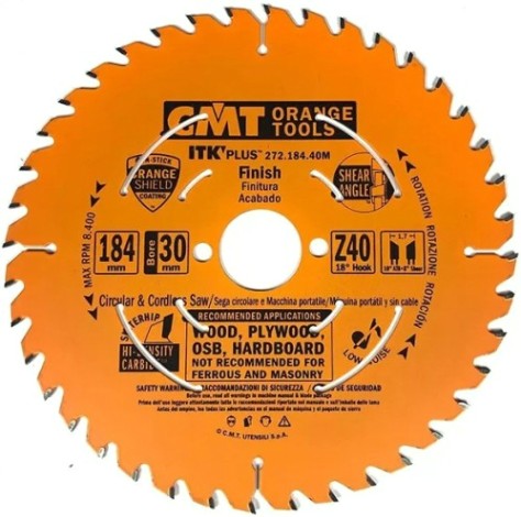 Пильный диск по дереву СМТ 184X30X1,7/1,118°10°ATB+8°SHEARZ=40 [272.184.40M]