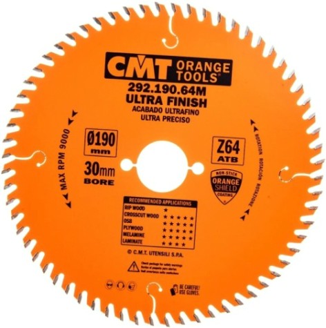 Пильный диск по дереву СМТ 190X30X2,6/1,615°15°ATBZ=64 [292.190.64M]