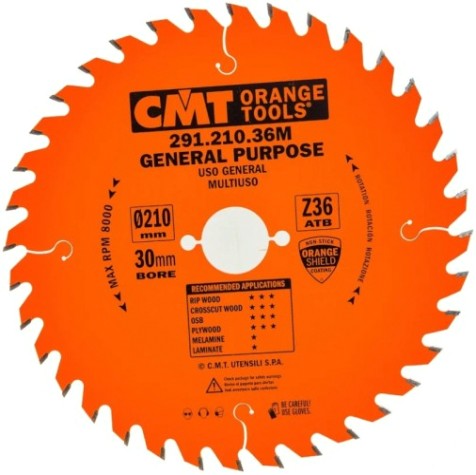 Пильный диск по дереву СМТ 210X30X2,8/1,815°15°ATBZ=36 [291.210.36M]