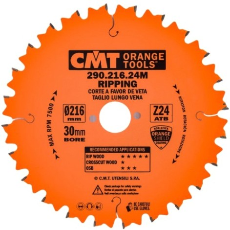 Пильный диск по дереву СМТ 216X30X2,8/1,8-5°15°ATBZ=24 [290.216.24M]
